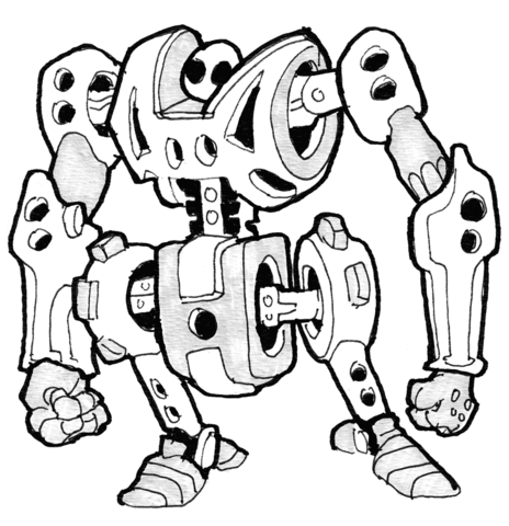 Sci Fi Robot   Massive Fighter Bot Coloring Page